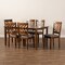 Baxton Studio Caron Modern and Contemporary Grey Fabric and Walnut Brown Finished Wood 7-Piece Dining Set 177-10547-10520-Zoro - alternate 9